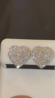 
              .82 CARAT CERTIFIED LAB GROWN DIAMONDS 12 MM STERLING SILVER GOLD PLATED STUDS EARRINGS
            