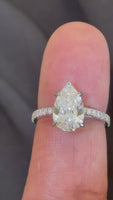 
              PLATINUM 2.75 CARAT PEAR LAB GROWN DIAMONDS ENGAGEMENT WEDDING RING
            