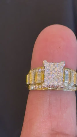 10K YELLOW WHITE GOLD 1.25 CARAT NATURAL DIAMOND ENGAGEMENT RING WEDDING RING BRIDAL