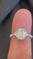
              14K WHITE GOLD 3.77 CARAT CERTIFIED LAB GROWN DIAMONDS ENGAGEMENT WEDDING RING
            