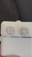 
              .57 CARAT CERTIFED LAB GROWN DIAMONDS STERLING SILVER GOLD PLATED 8 MM STUDS EARRINGS
            