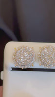 
              1.45 CARAT STERLING SILVER GOLD PLATED 12 MM CERTIFIED LAB GROWN DIAMONDS STUDS EARRINGS
            