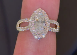 10K YELLOW GOLD 2.26 CARAT CERTIFIED LAB GROWN DIAMONDS MARQUISE RING