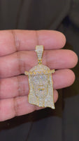 
              5.11 CARAT CERTIFIED LAB GROWN DIAMONDS STERLING SILVER GOLD PLATED 2.25 INCHES JESUS CROSS PENDANT
            