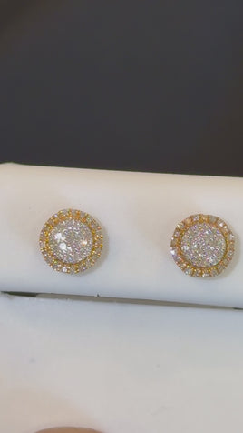 10K YELLOW GOLD .30 CARAT NATURAL DIAMONDS 7 MM EARRING STUDS