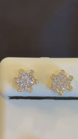 
              1.06 CARAT CERTIFIED LAB GROWN DIAMONDS 9 MM STERLING SILVER GOLD PLATED STUDS EARRINGS
            