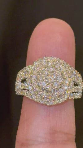 10K WHITE GOLD 3.25 CARAT NATURAL DIAMOND ENGAGEMENT RING WEDDING RING BRIDAL