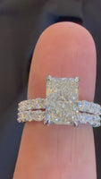 
              14K WHITE GOLD 5 CARAT CERTIFIED LAB GROWN DIAMONDS ENGAGEMENT RING WEDDING BAND BRIDAL SET
            