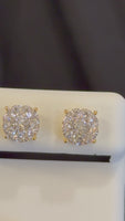 
              .65 CARAT CERTIFIED LAB GROWN DIAMONDS 8 MM STERLING SILVER GOLD PLATED STUDS EARRINGS
            