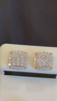 
              1.10 CARAT CERTIFED LAB GROWN DIAMONDS STERLING SILVER GOLD PLATED 10 MM STUDS EARRINGS
            