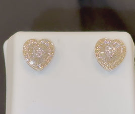 10K YELLOW GOLD .60 CARAT 9 MM 100% GENUINE DIAMONDS MENS/WOMENS EARRING STUDS