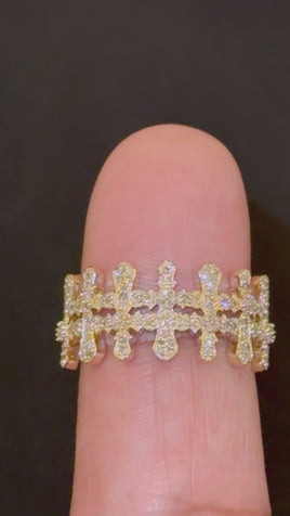 10K YELLOW GOLD .50 CARAT NATURAL DIAMOND ENGAGEMENT RING WEDDING PINKY BAND
