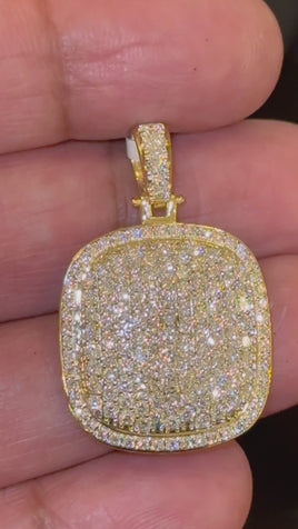 2.75 CARAT CERTIFIED LAB GROWN DIAMONDS STERLING SILVER GOLD PLATED 1.25 INCHES PENDANT