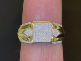 10K YELLOW GOLD .35 CARAT MEN DIAMOND WEDDING BAND BRIDAL ENGAGEMENT RING PINKY