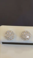 
              .76 CARAT CERTIFIED LAB GROWN DIAMONDS 8 MM STERLING SILVER RHODIUM PLATED STUDS EARRINGS
            