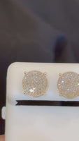 
              .70 CARAT NATURAL DIAMONDS STERLING SILVER GOLD PLATED 10 MM EARRINGS STUDS
            
