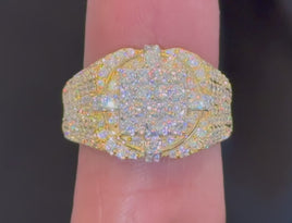 2.07 CARAT CERTIFIED LAB GROWN DIAMONDS STERLING SILVER GOLD PLATED RING