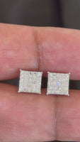 
              .47 CARAT CERTIFIED LAB GROWN DIAMONDS 8 MM STERLING SILVER RHODIUM PLATED STUDS EARRINGS
            