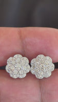 
              1.53 CARAT CERTIFIED LAB GROWN DIAMONDS 12 MM STERLING SILVER RHODIUM PLATED STUDS EARRINGS
            