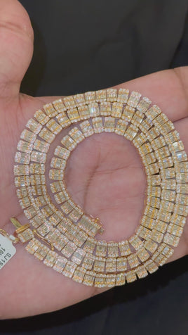 10K ROSE GOLD 14 CARAT NATURAL DIAMONDS 22 INCHES 6 MM 41.24 GRAM GOLD CHAIN NECKLACE