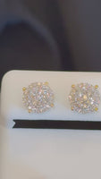 
              .81 CARAT STERLING SILVER GOLD PLATED 8 MM CERTIFIED LAB GROWN DIAMONDS STUDS EARRINGS
            