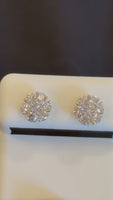 
              1.07 CARAT CERTIFIED LAB GROWN DIAMONDS 8 MM STERLING SILVER GOLD PLATED STUDS EARRINGS
            