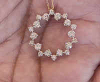 
              10K YELLOW GOLD 2.25 CARAT 25 MM NATURAL DIAMOND PENDANT CHARM WITH GOLD CHAIN
            