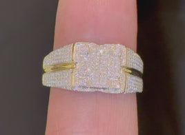 10K SOLID YELLOW GOLD .50 CARAT NATURAL DIAMOND ENGAGEMENT RING WEDDING PINKY BAND