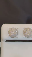
              .50 CARAT NATURAL DIAMONDS STERLING SILVER 9 MM EARRINGS STUDS
            
