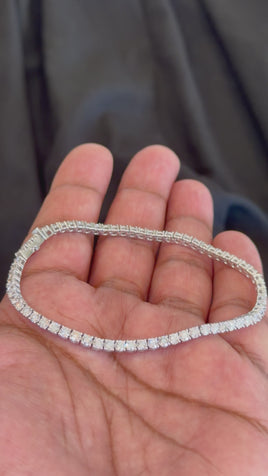 5.46 CARAT CERTIFIED LAB GROWN DIAMONDS STERLING SILVER 8 INCHES 2.5 MM TENNIS BRACELET