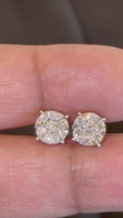 
              .75 CARAT CERTIFIED LAB GROWN DIAMONDS 8 MM STERLING SILVER GOLD PLATED STUDS EARRINGS
            