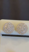 
              .97 CARAT CERTIFIED LAB GROWN DIAMONDS 11 MM STERLING SILVER GOLD PLATED STUDS EARRINGS
            