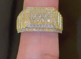 10K SOLID YELLOW GOLD 1.25 CARAT REAL DIAMOND ENGAGEMENT RING WEDDING PINKY BAND