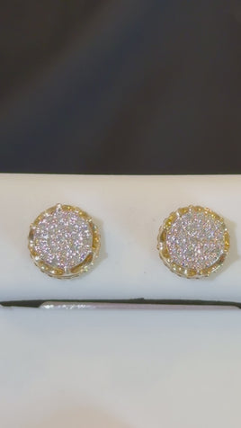 10K YELLOW GOLD .15 CARAT NATURAL DIAMONDS 8 MM EARRING STUDS