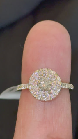 10K YELLOW GOLD 1.25 CARAT NATURAL DIAMOND CENTER .50 CARAT ENGAGEMENT RING WEDDING RING BRIDAL