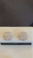 
              .64 CARAT CERTIFED LAB GROWN DIAMONDS STERLING SILVER GOLD PLATED 8 MM STUDS EARRINGS
            