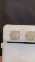 
              .35 CARAT NATURAL DIAMONDS STERLING SILVER GOLD PLATED 8 MM EARRINGS STUDS
            