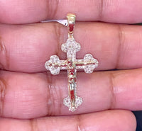 
              10K YELLOW GOLD .50 CARAT 1.50 INCHES REAL DIAMOND MEN CROSS PENDANT JESUS CHARM CROSS
            