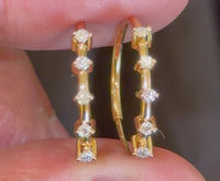 
              .20 CARAT CERTFIED LAB GROWN DIAMONDS STERLING SILVER GOLD PLATED 20 MM EARRINGS HOOPS
            