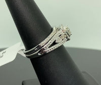 
              10K WHITE GOLD .50 CARAT WOMEN REAL DIAMOND ENGAGEMENT RING WEDDING BAND BRIDAL SET
            