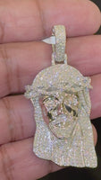 
              2.57 CARAT LAB GROWN DIAMONDS STERLING SILVER 2.25 INCHES JESUS CROSS PENDANT
            