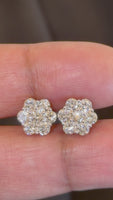 
              2.08 CARAT CERTIFIED LAB GROWN DIAMONDS 11 MM STERLING SILVER GOLD PLATED STUDS EARRINGS
            