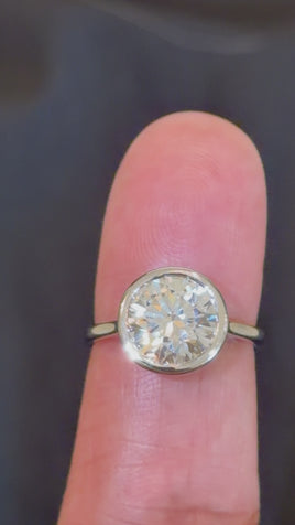 10K WHITE GOLD 3.38 CARAT CERTIFIED LAB GROWN DIAMONDS RING
