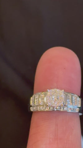 10K WHITE GOLD .75 CARAT NATURAL DIAMOND ENGAGEMENT RING WEDDING RING BRIDAL