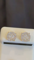 
              1.16 CARAT CERTIFED LAB GROWN DIAMONDS STERLING SILVER GOLD PLATED 9 MM STUDS EARRINGS
            
