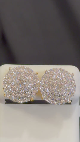 2.30 CARAT CERTIFIED LAB GROWN DIAMONDS 15 MM STERLING SILVER GOLD PLATED STUDS EARRINGS