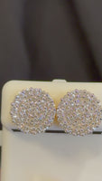 
              2.12 CARAT CERTIFIED LAB GROWN DIAMONDS 13 MM STERLING SILVER GOLD PLATED STUDS EARRINGS
            