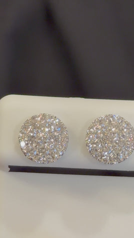1.31 CARAT CERTIFIED LAB GROWN DIAMONDS 10 MM STERLING SILVER RHODIUM PLATED STUDS EARRING
