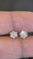 
              .43 CARAT CERTIFIED LAB GROWN DIAMONDS 7 MM STERLING SILVER GOLD PLATED STUDS EARRINGS
            