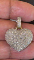 
              2.14 CARAT CERTIFIED LAB GROWN DIAMONDS STERLING SILVER GOLD PLATED 1.25 INCHES HEART PENDANT
            